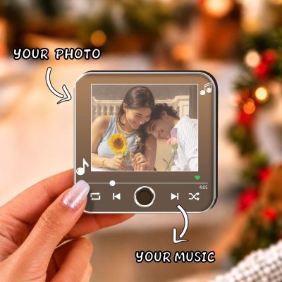 Personalized Music Player Photo Fridge Magnet with Song Birthday Gift for Girlfriend & Wife Memory Photo Fridge Magnet for Couples